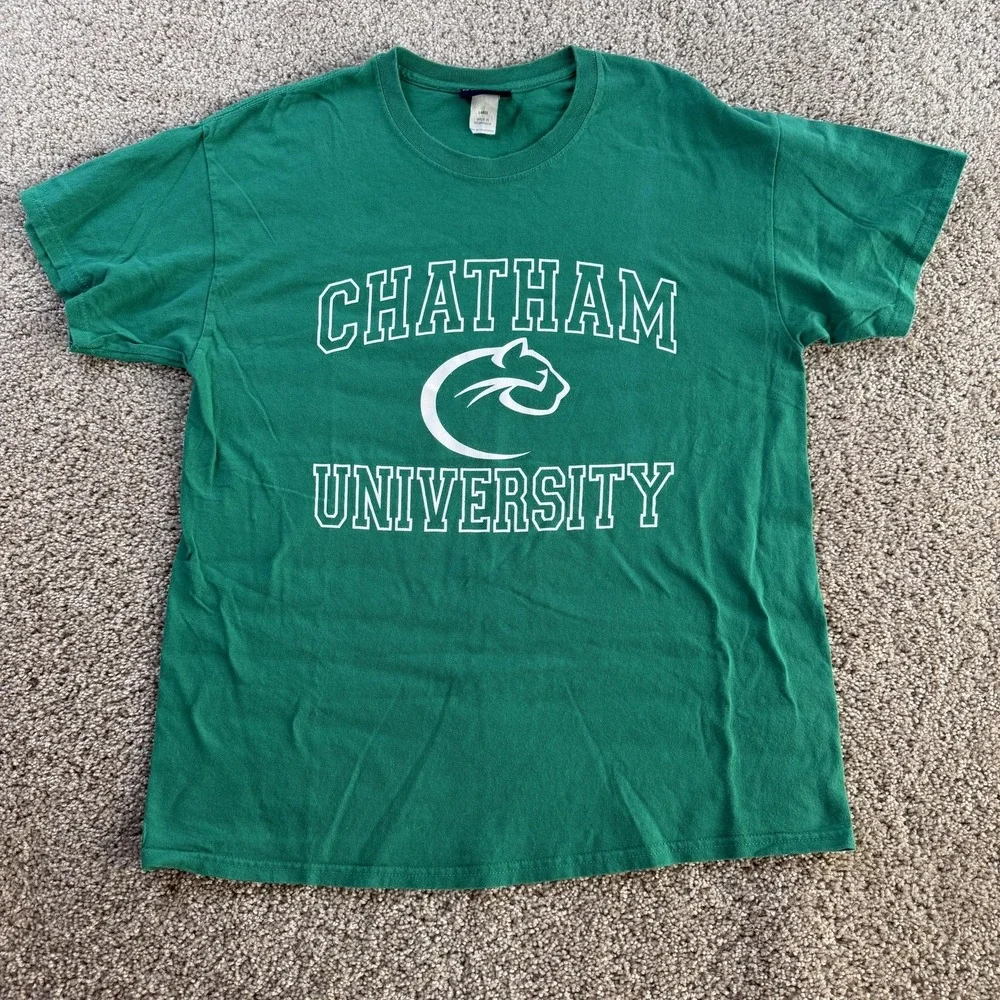 Chatham Cougars Shirt Mens Large Green NCAA College MV Sport Graphic Tee